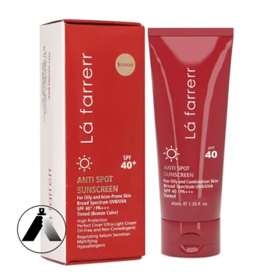 کرم ضد آفتاب و ضد لک رنگی چرب و مستعد آکنه SPF40 بژ متوسط لافارر