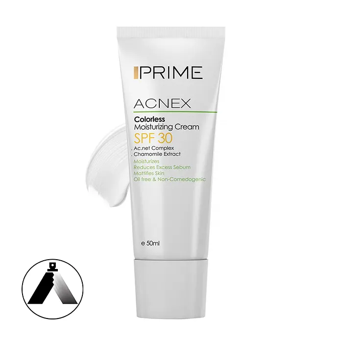 کرم مرطوب کننده بی رنگ Acnex فاقد چربی SPF30 پرایم