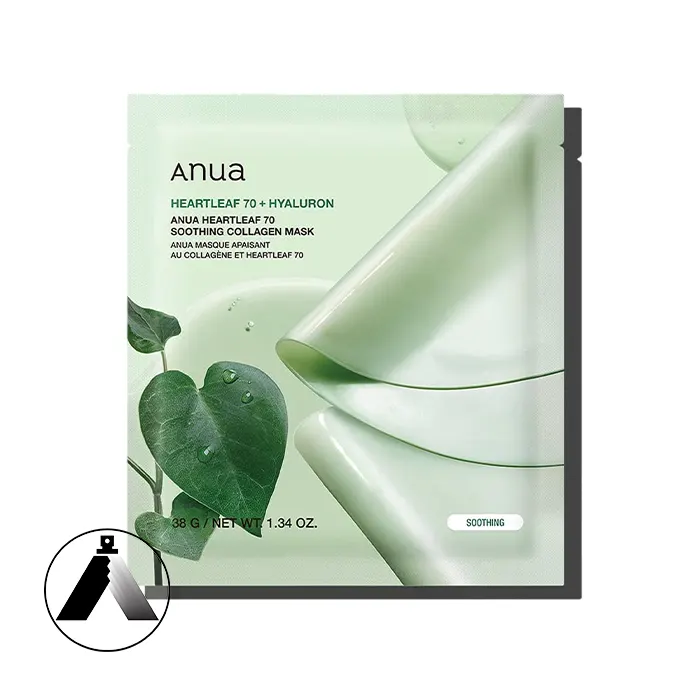 ماسک کلاژن تسکین‌دهنده Heartleaf 70% آنوا