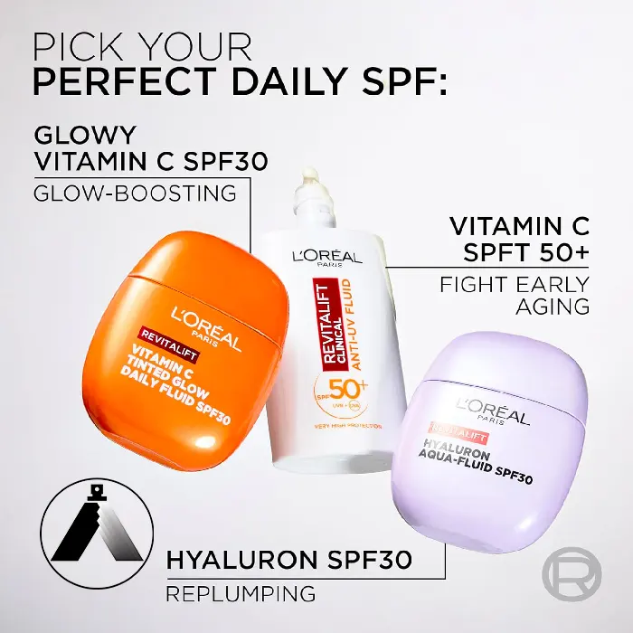 فلوئید رنگی ویتامین C لورال مدل Revitalift SPF30