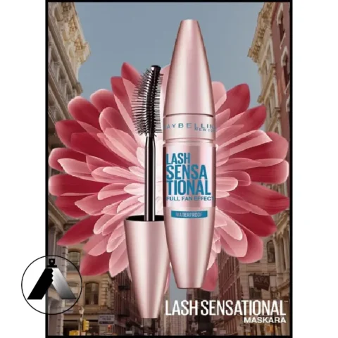 Maybelline Lash Sensational Multiplying Mascara Waterproof Black3 ریمل ضد آب میبلین Lash Sensational مشکی